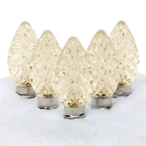 C7 Warm White Faceted ProCore® LED Christmas Light Bulbs - Christmas Lights