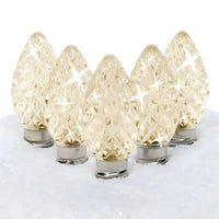 C7 Warm White Twinkle Faceted ProCore® LED Christmas Light Bulbs