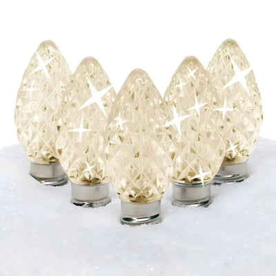 C7 Bulbs Warm White twinkle LED Christmas lights