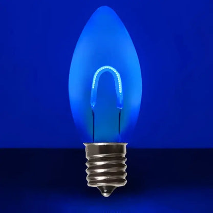 C9 Blue Transparent Shatterproof LED Filament Vintage Christmas Light Bulb Pack of 5 - Christmas Lights