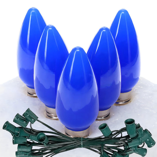 C9 Blue ProCore LED Christmas Light Bulb String Light Set Opaque 25 Lights 25’ - Christmas Lights