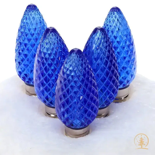 C9 Blue ProCore LED Christmas Light Bulbs Faceted Pack of 25 - Christmas Lights