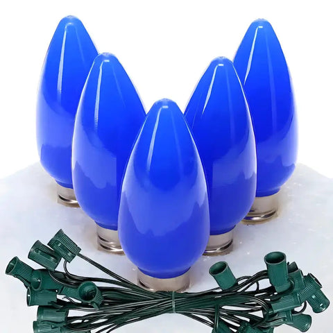 C9 Blue Smooth ProCore® LED Christmas Light Bulb String Light Set 25 Lights 25’ - Christmas Lights