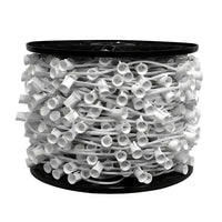 Lite-Netics C9 Magnetic Christmas Light Socket Spool, 250', 12" Spacing, SPT1, White Wire