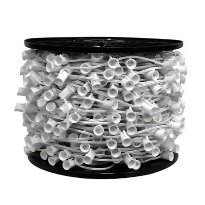 Lite-Netics C9 Magnetic Christmas Light Socket Spool, 250', 15" Spacing, SPT1, White Wire