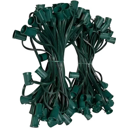 C9 Christmas Light Stringer 100’ 12’’ Spacing Green Wire - Christmas Light Installation Accessories