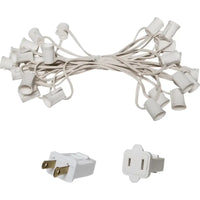 C9 Christmas Light Stringer, 25', 12" Spacing, White Wire