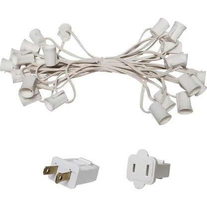 C9 Christmas Light Stringer 25’ 12’’ Spacing White Wire - Christmas Light Installation Accessories
