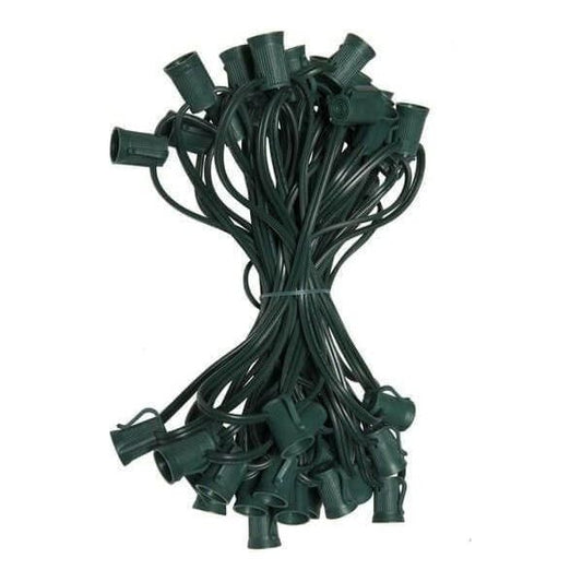 C9 Christmas Light Stringer, 50', 12" Spacing, Green Wire - The Christmas Light Emporium