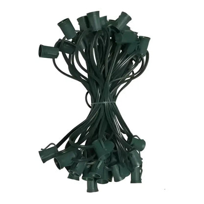 C9 Christmas Light Stringer 50’ 12’’ Spacing Green Wire - Christmas Light Installation Accessories