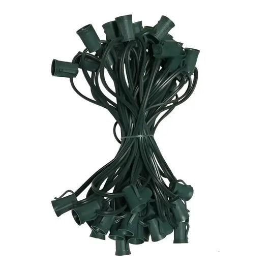 C9 Christmas Light Stringer 50’ 12’’ Spacing Green Wire Christmas Light Installation Accessories