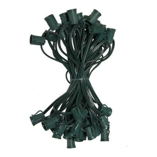 C9 Christmas Light Stringer, 50', 6" Spacing, Green Wire - The Christmas Light Emporium