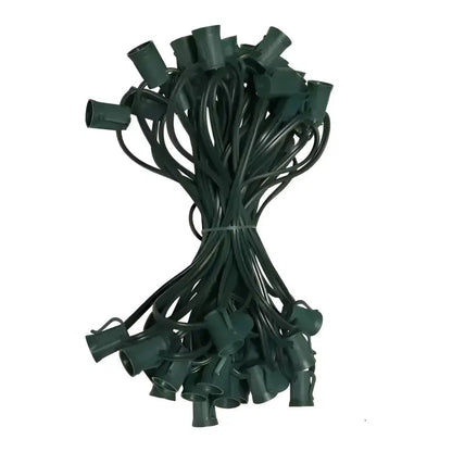 C9 Christmas Light Stringer 50’ 6’’ Spacing Green Wire - Christmas Light Installation Accessories