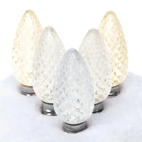 C9 ColorSplash Champagne - Warm White, Pure White, Cool White Faceted ProCore® LED Christmas Light Bulbs