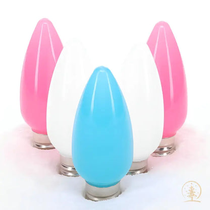 C9 ColorSplash Cotton Candy Teal Cool White Pink Smooth LED Christmas Light Bulbs - Christmas Lights