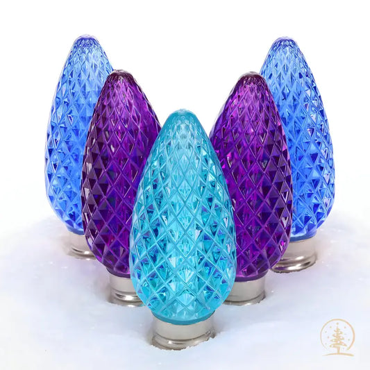 C9 ColorSplash Stardust LED Christmas Light Bulbs Faceted Pack of 25 - Christmas Lights