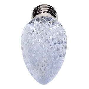C9 Cool White LED Christmas Light Bulbs, Faceted, Pack of 25 Christmas Lights Guanyi