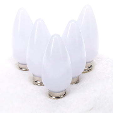 C9 Cool White  LED Christmas Light Bulbs, Opaque, Pack of 25 - The Christmas Light Emporium