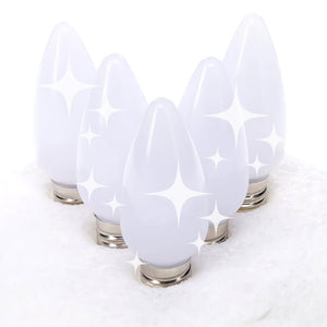 C9 Cool White  LED Christmas Light Bulbs, Opaque, Pack of 25, TWINKLE Christmas Lights Guanyi