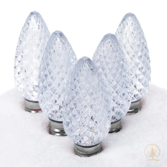 C9 Cool White ProCore LED Christmas Light Bulbs Faceted Pack of 25 - Christmas Lights