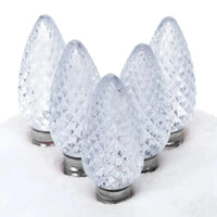 C9 Cool White Faceted ProCore® LED Christmas Light Bulbs