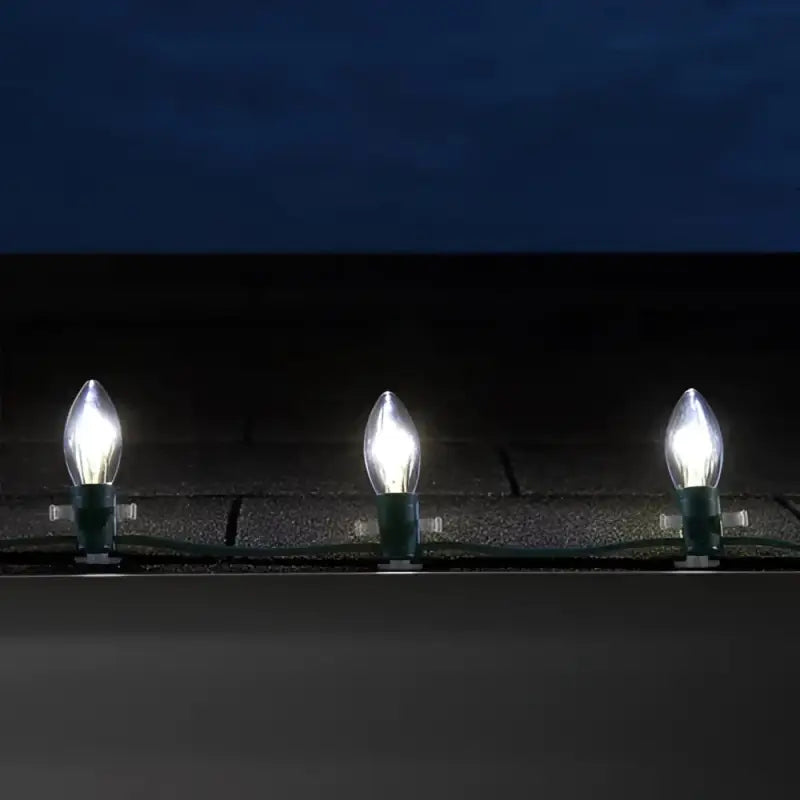 C9 Cool White Transparent Shatterproof LED Filament Vintage Christmas Light Bulb Pack of 5 - Christmas Lights