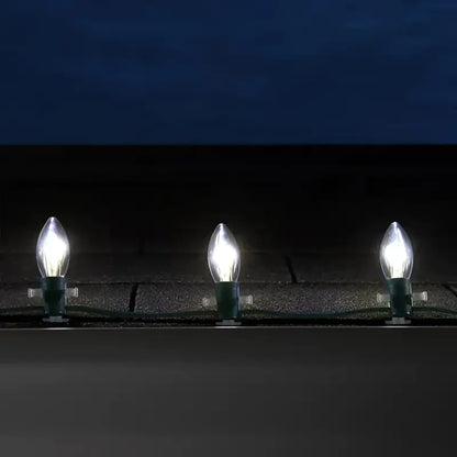 C9 Cool White Transparent Shatterproof LED Filament Vintage Christmas Light Bulb Pack of 5 - Christmas Lights