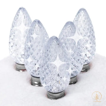 C9 Cool White Twinkle ProCore LED Christmas Light Bulbs - Christmas Lights