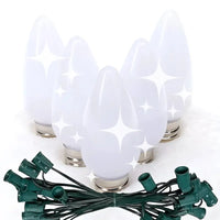 C9 Cool White Twinkle Smooth ProCore® LED Christmas Light Bulb String Light Set, 25 Lights, 25'