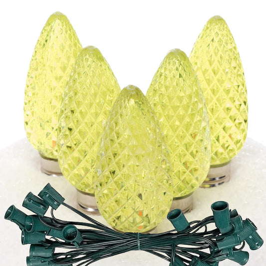 C9 Gold ProCore LED Christmas Light Bulb String Light Set Faceted 25 Lights 25’ - Christmas Lights