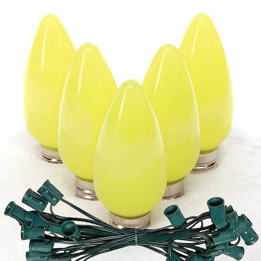 C9 Gold ProCore LED Christmas Light Bulb String Light Set Opaque 25 Lights 25’ - Christmas Lights