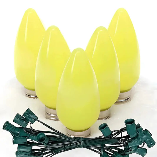 C9 Gold Smooth ProCore LED Christmas Light Bulb String Light Set 25 Lights 25’ Christmas Lights