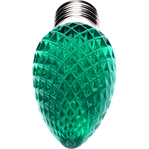 C9 Green LED Christmas Light Bulbs, Faceted, Pack of 25 Christmas Lights Guanyi