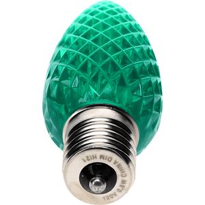C9 Green LED Christmas Light Bulbs, Faceted, Pack of 25 - The Christmas Light Emporium