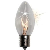 C9 Incandescent Christmas Light Bulbs, Clear TWINKLE, Transparent, Pack of 25