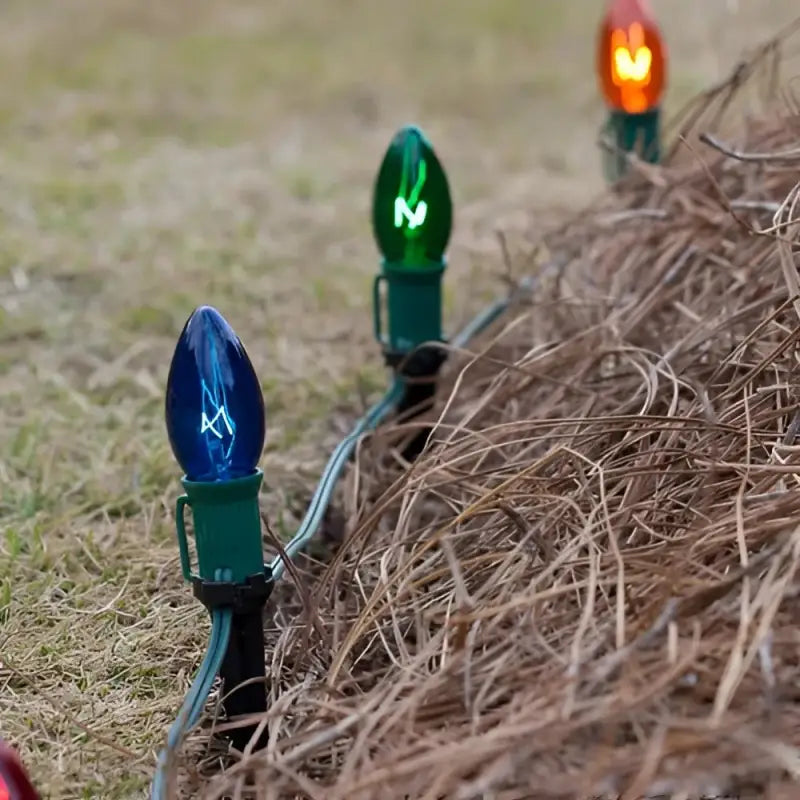 C9 Incandescent Christmas Light Bulbs Multicolor Transparent Pack of 25 - Christmas Lights