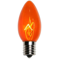 C9 Incandescent Christmas Light Bulbs, Orange, Transparent, Pack of 25
