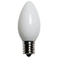 C9 Incandescent Christmas Light Bulbs, White, Opaque, Pack of 25