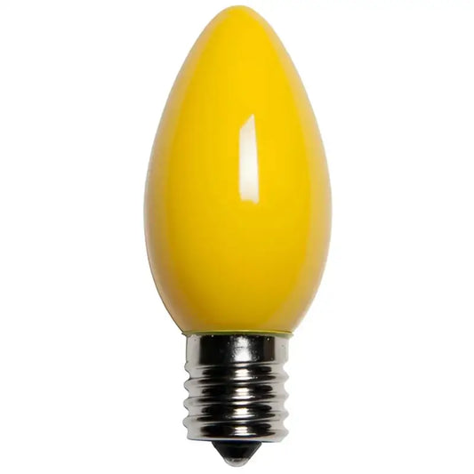 C9 Incandescent Christmas Light Bulbs Yellow Opaque Pack of 25 - Christmas Lights