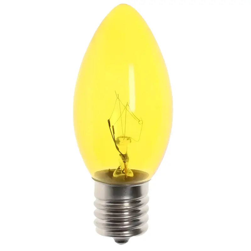 C9 Incandescent Christmas Light Bulbs Yellow Transparent Pack of 25 [CLOSEOUT] Christmas Lights
