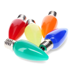 C9 Multicolor LED Christmas Light Bulbs, Opaque, Pack of 25, TWINKLE Christmas Lights Guanyi