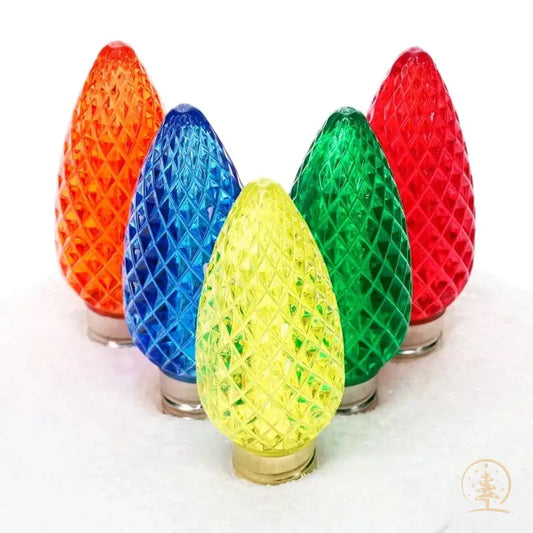 C9 Multicolor ProCore LED Christmas Light Bulbs Faceted Pack of 25 - Christmas Lights
