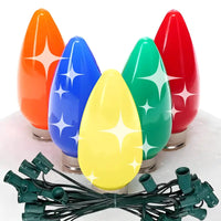C9 Multicolor Twinkle Smooth ProCore® LED Christmas Light Bulb String Light Set, 25 Lights, 25'