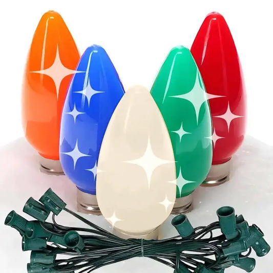C9 Multicolor Twinkle Smooth ProCore® LED Christmas Light Bulb String Light Set, 25 Lights, 25'