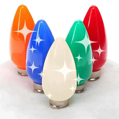 C9 Multicolor Red, Blue, Green, Orange, Warm White, Twinkle Smooth ProCore® LED Christmas Light Bulbs