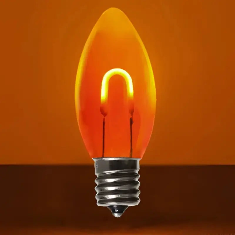 C9 Orange Transparent Shatterproof LED Filament Vintage Christmas Light Bulb Pack of 5 - Christmas Lights