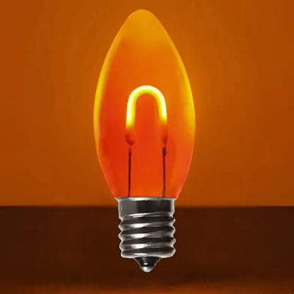 C9 Orange Transparent Shatterproof LED Filament Vintage Christmas Light Bulb Pack of 5 - Christmas Lights
