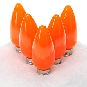 C9 Orange LED Christmas Light Bulbs, Opaque, Pack of 25 Christmas Lights Guanyi