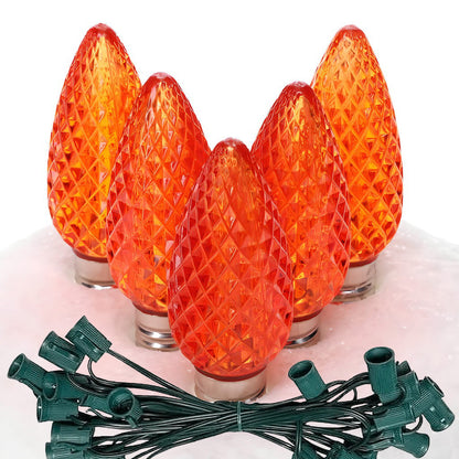 C9 Orange ProCore LED Christmas Light Bulb String Light Set 25 Lights 25’ - Christmas Lights