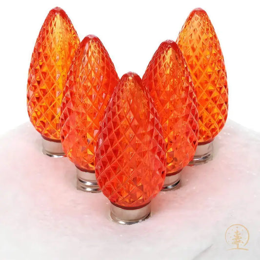 C9 Orange ProCore LED Christmas Light Bulbs Faceted Pack of 25 - Christmas Lights